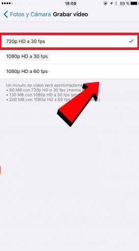 Cambiar resolucion de video iphone 3